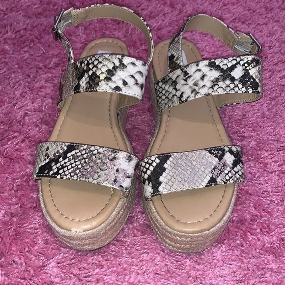 Steve Madden Snakeskin Platform Sandals - Picture 4 of 6